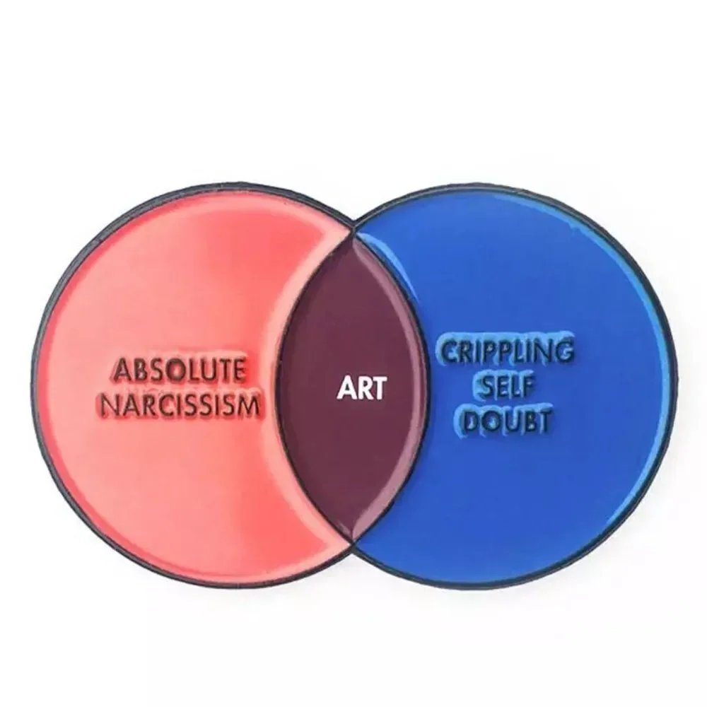 Art Struggles Narcissism Doubt Enamel Pin/ Brooch